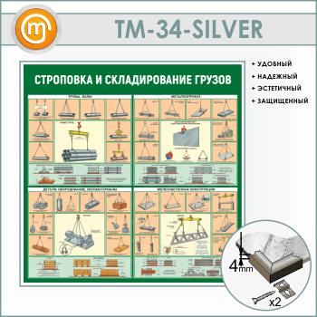 Стенд «Строповка и складирование грузов» (TM-34-SILVER)